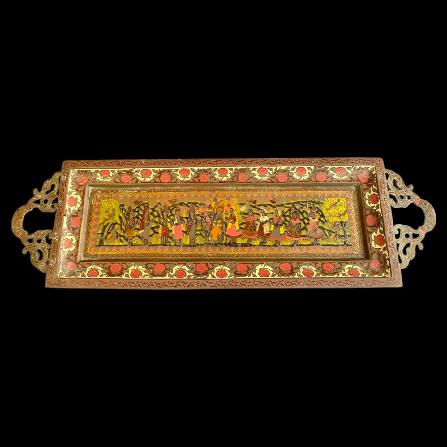 Midcentury Indian Wedding Scene Champagne Tray