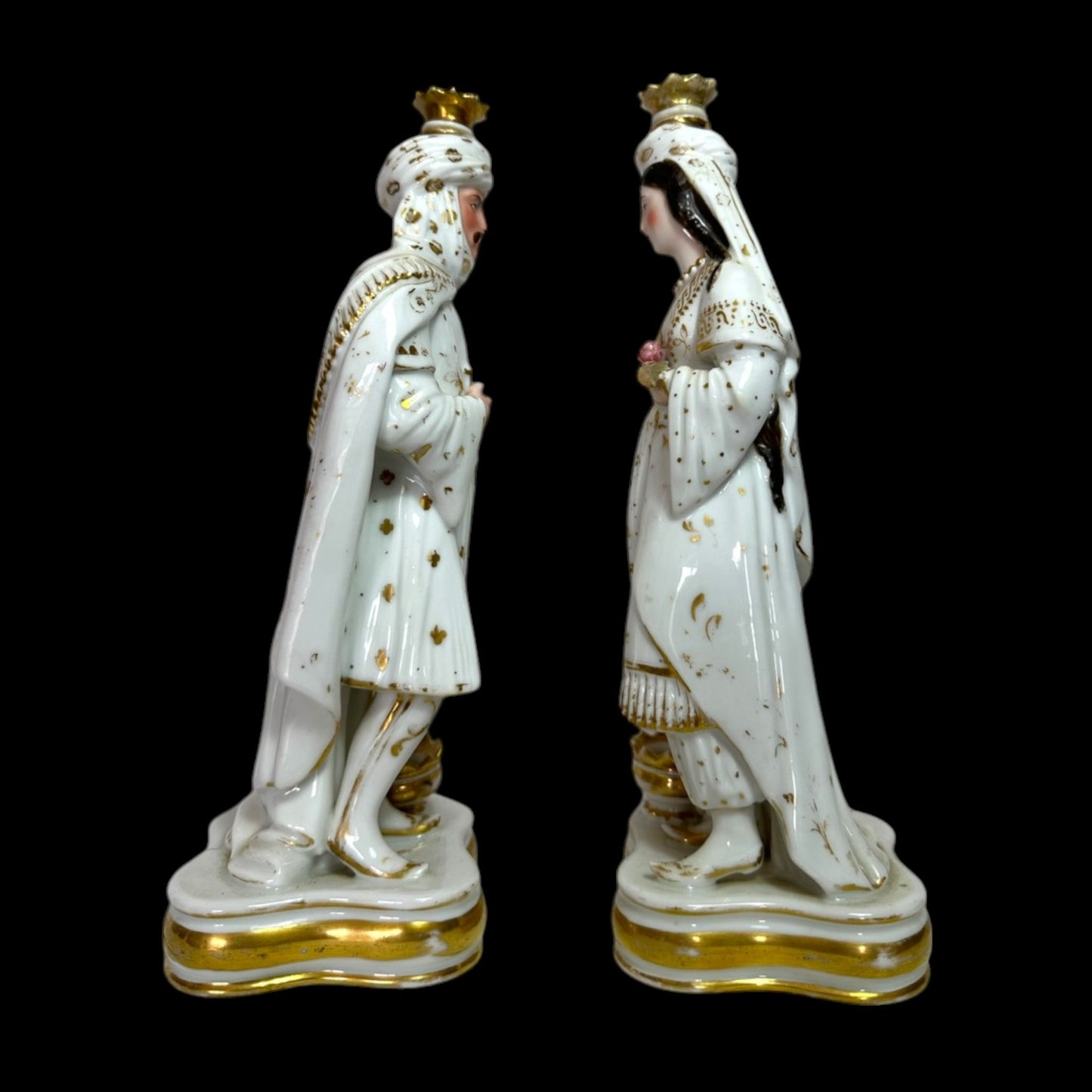 Antique Jacob Petit Porcelain Sultan & Sultana Perfume Bottles