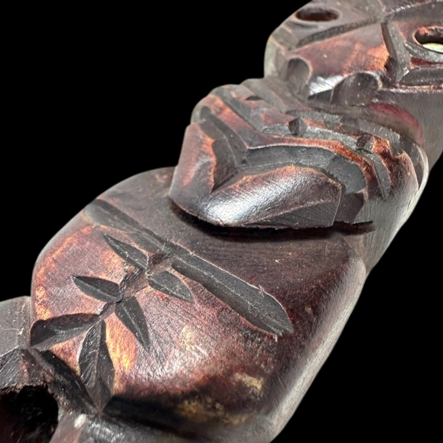 Early 20th Century Hand-Carved Hardwood Tiki Totem