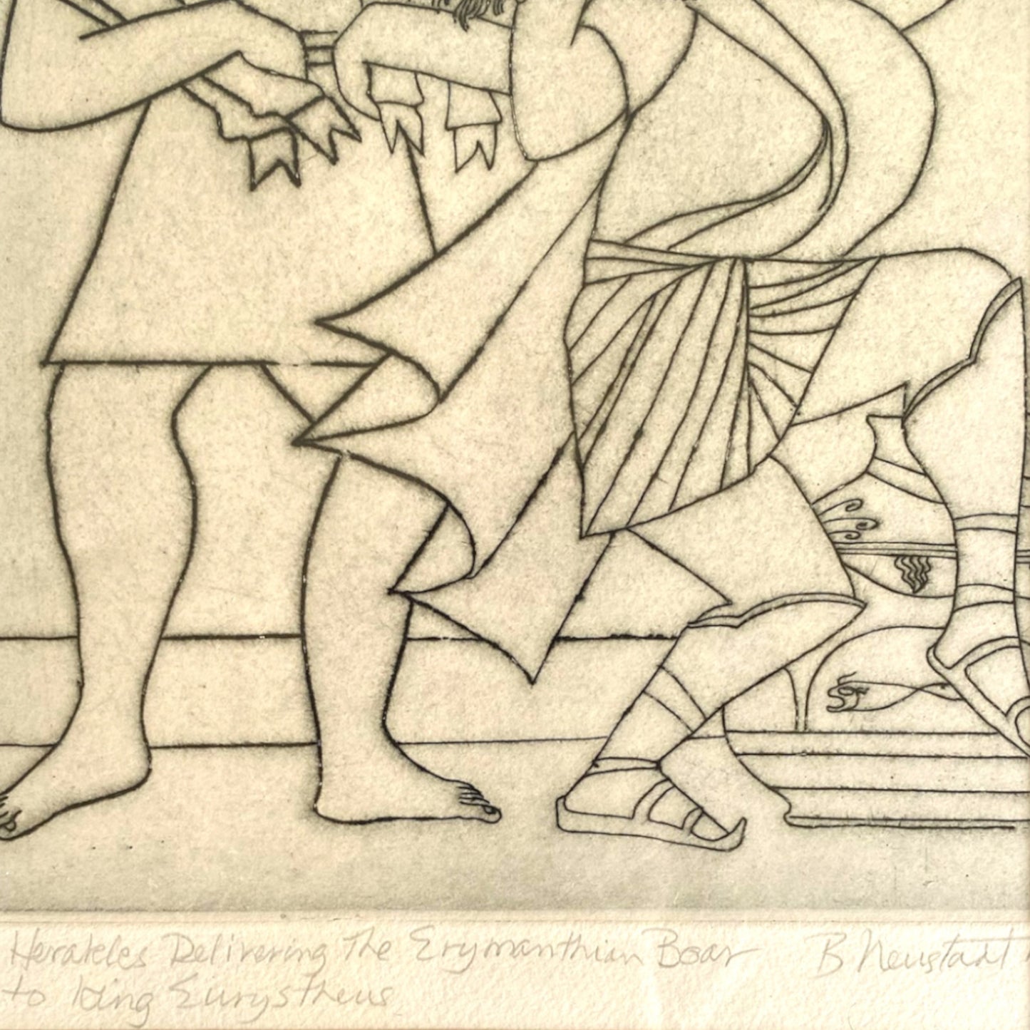 "Heracles Delivering the Erymanthian Boar" by B. Harthet