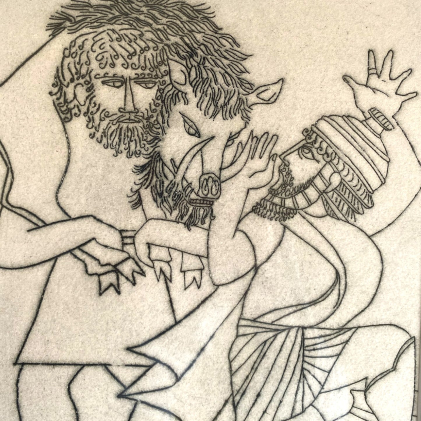 "Heracles Delivering the Erymanthian Boar" by B. Harthet