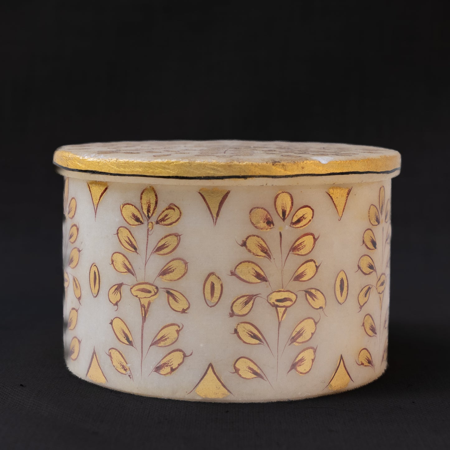 Mughal-Inspired Marble Hand-Painted Trinket Box