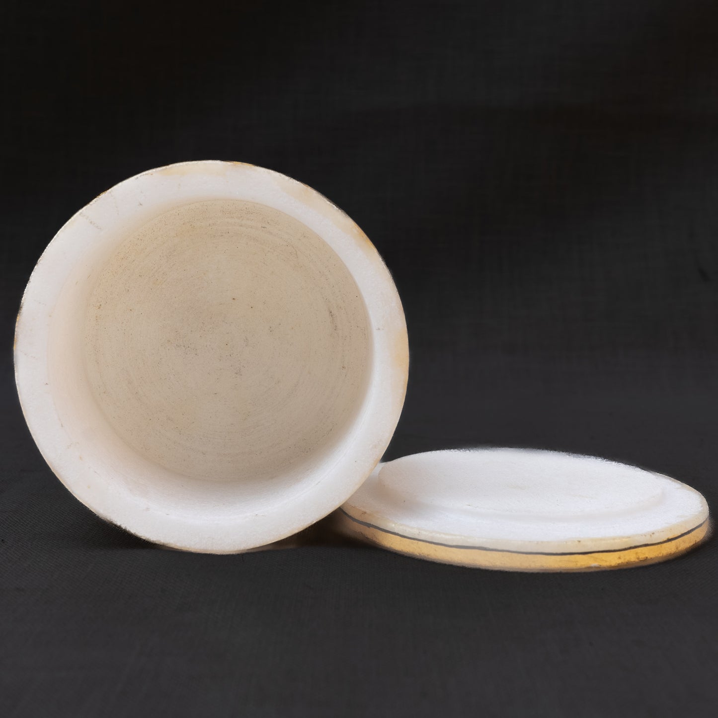 Mughal-Inspired Marble Hand-Painted Trinket Box
