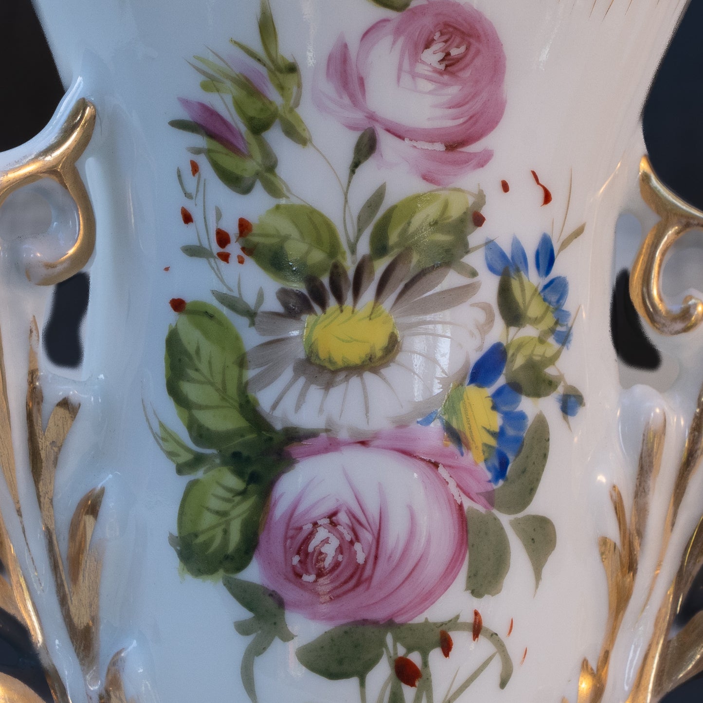 French Floral Porcelain Vase