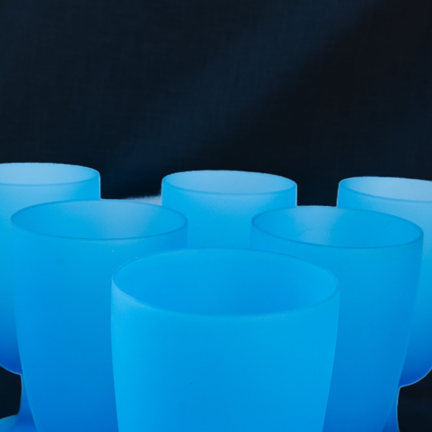 Set of Six Mid-Century Italian Opaline Goblets