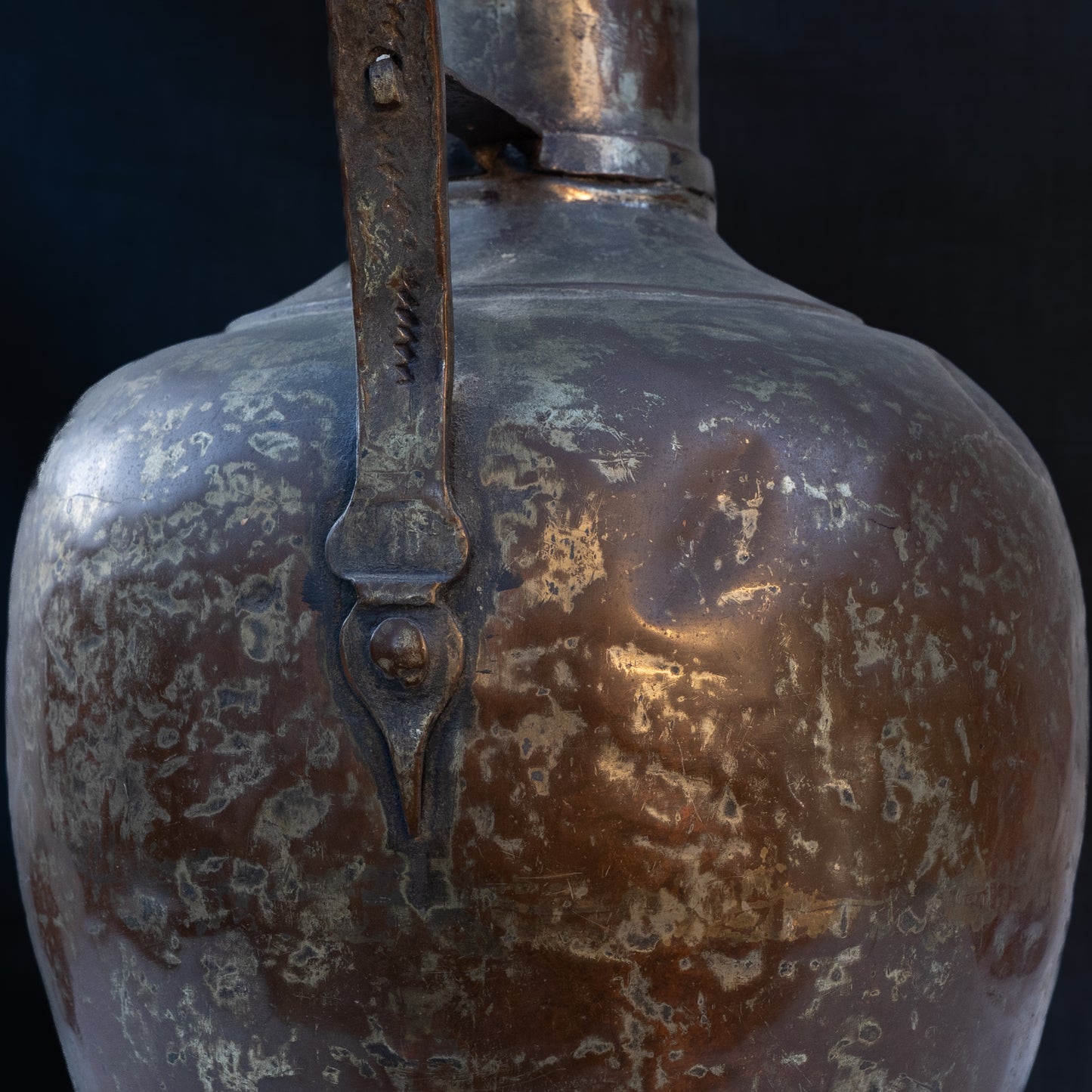 Ottoman Copper Pitcher Ewer with Domed Lid