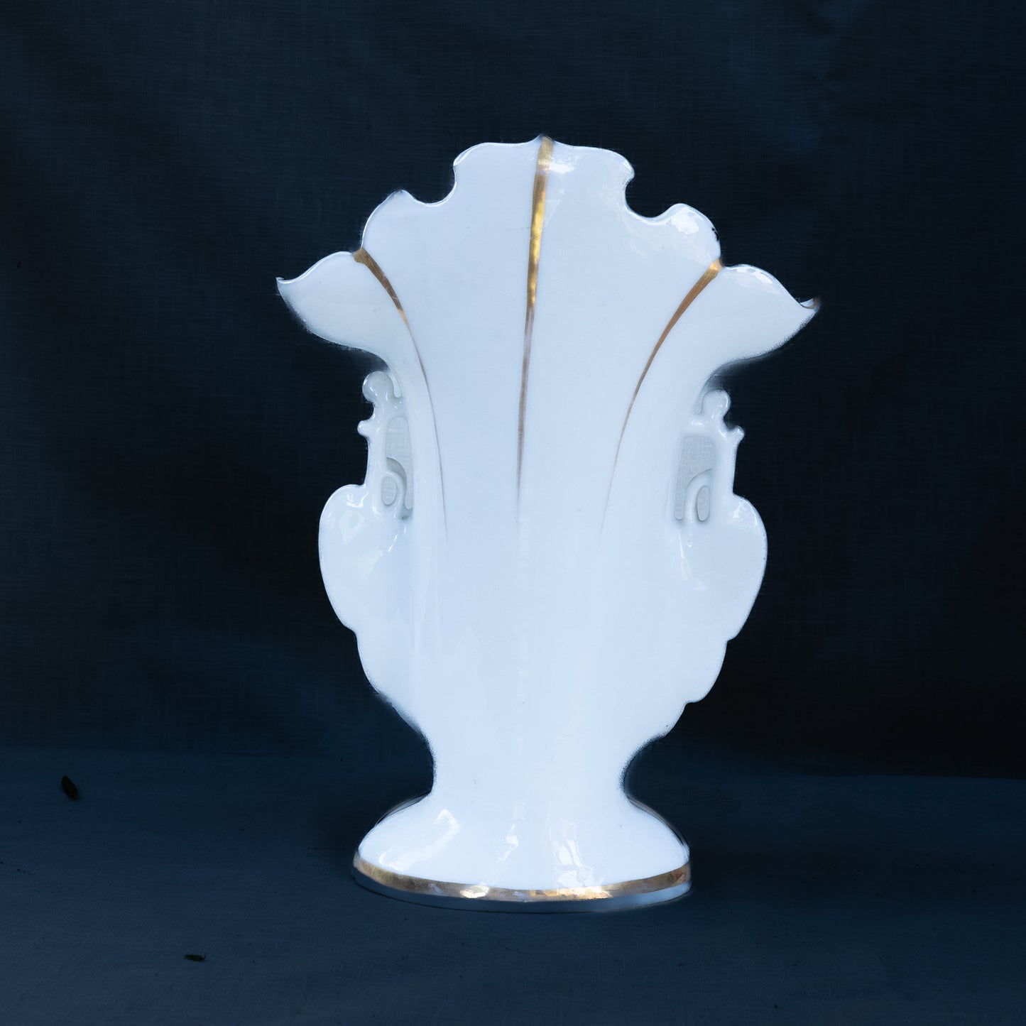 French Rococo Revival Porcelain Vase with Gilt Detailing