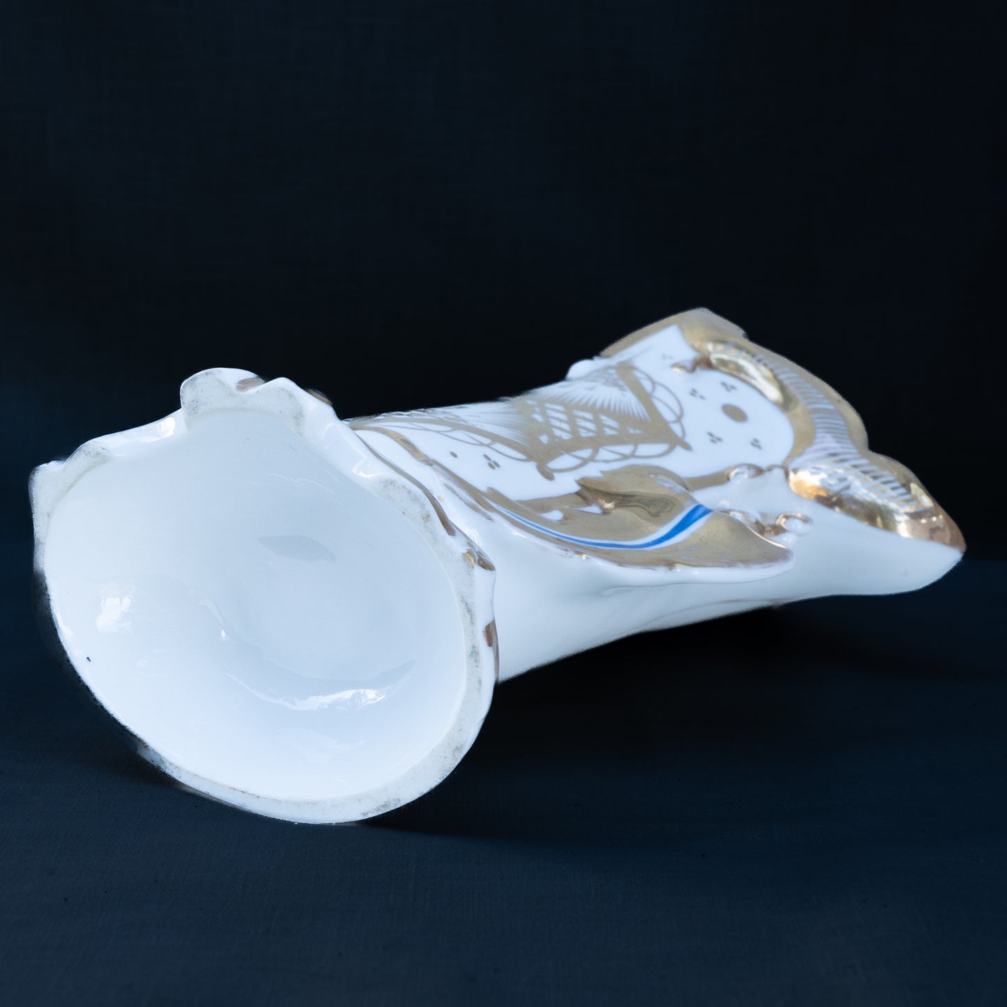 French Rococo Revival Porcelain Vase with Gilt Detailing