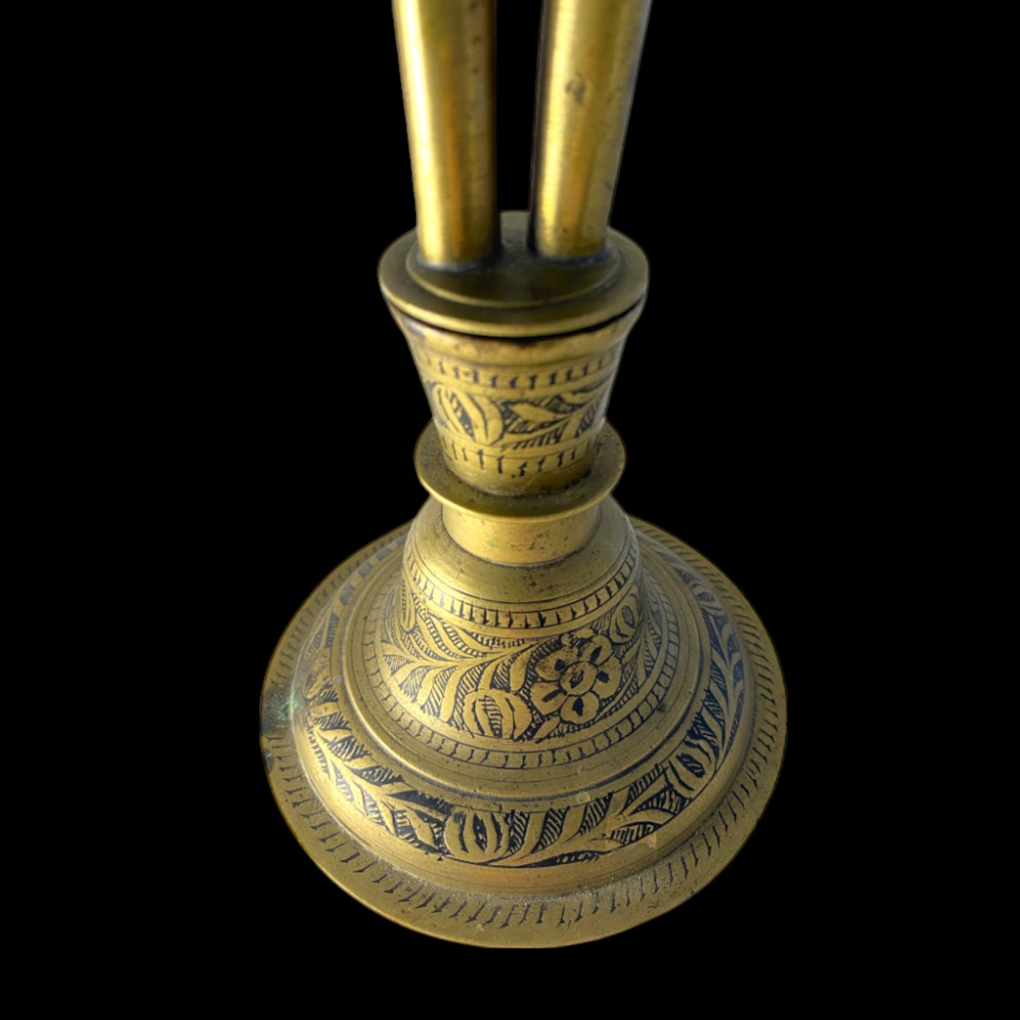 Early 20th Century Brass Opium Pipe with Oriental Motifs