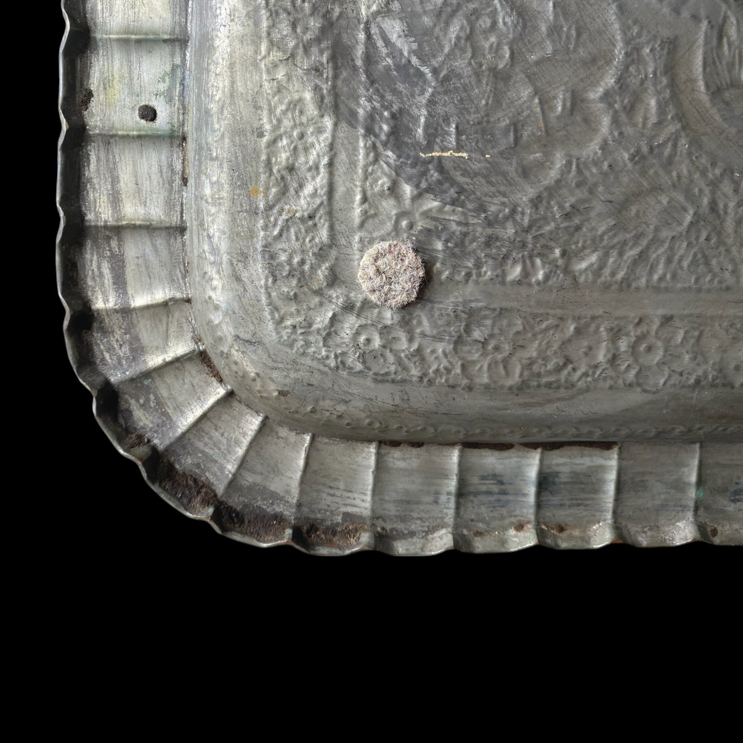 Qajar Rectangular Copper Tray - Busts & Travel Scene