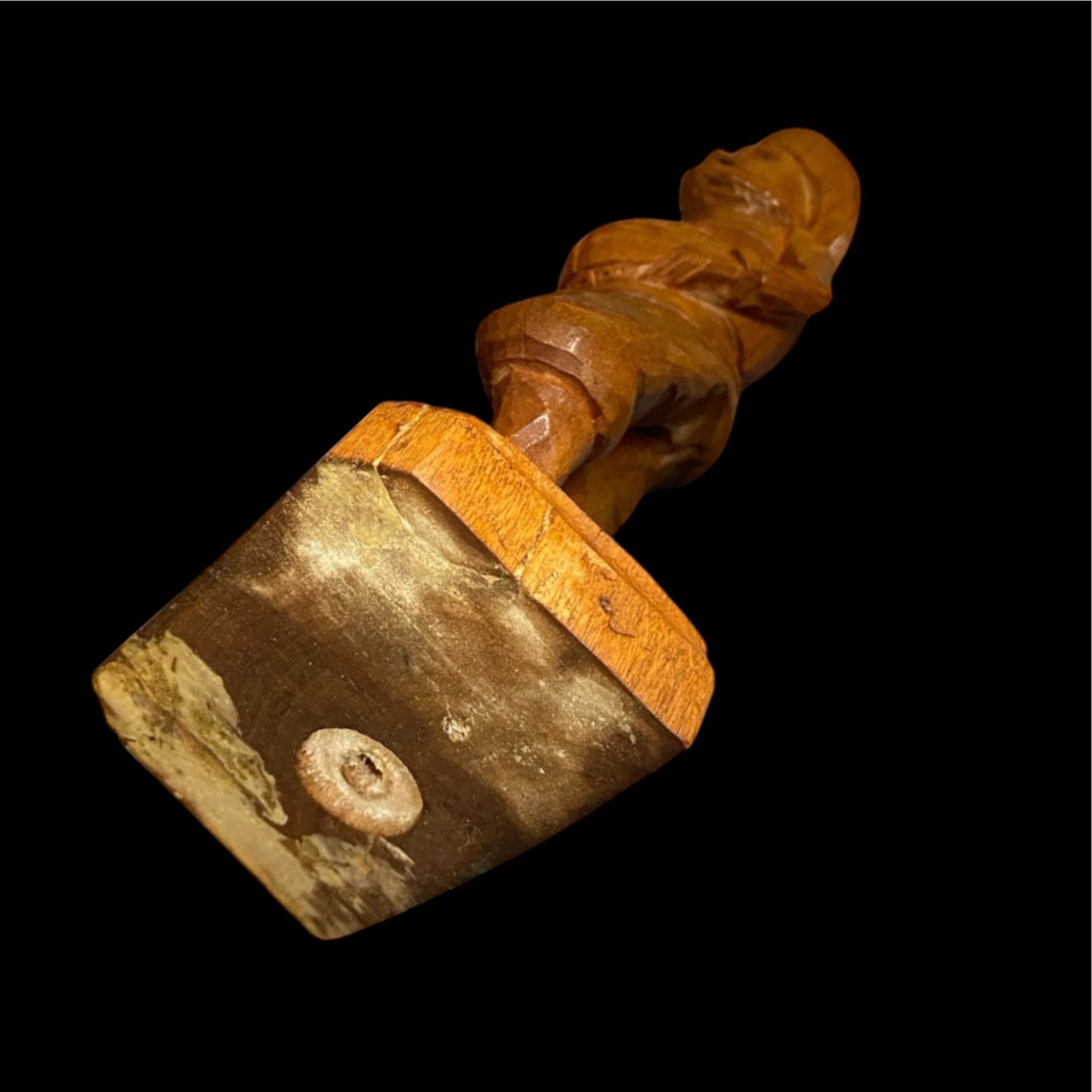 German Folk Art Whittled Man in Hat