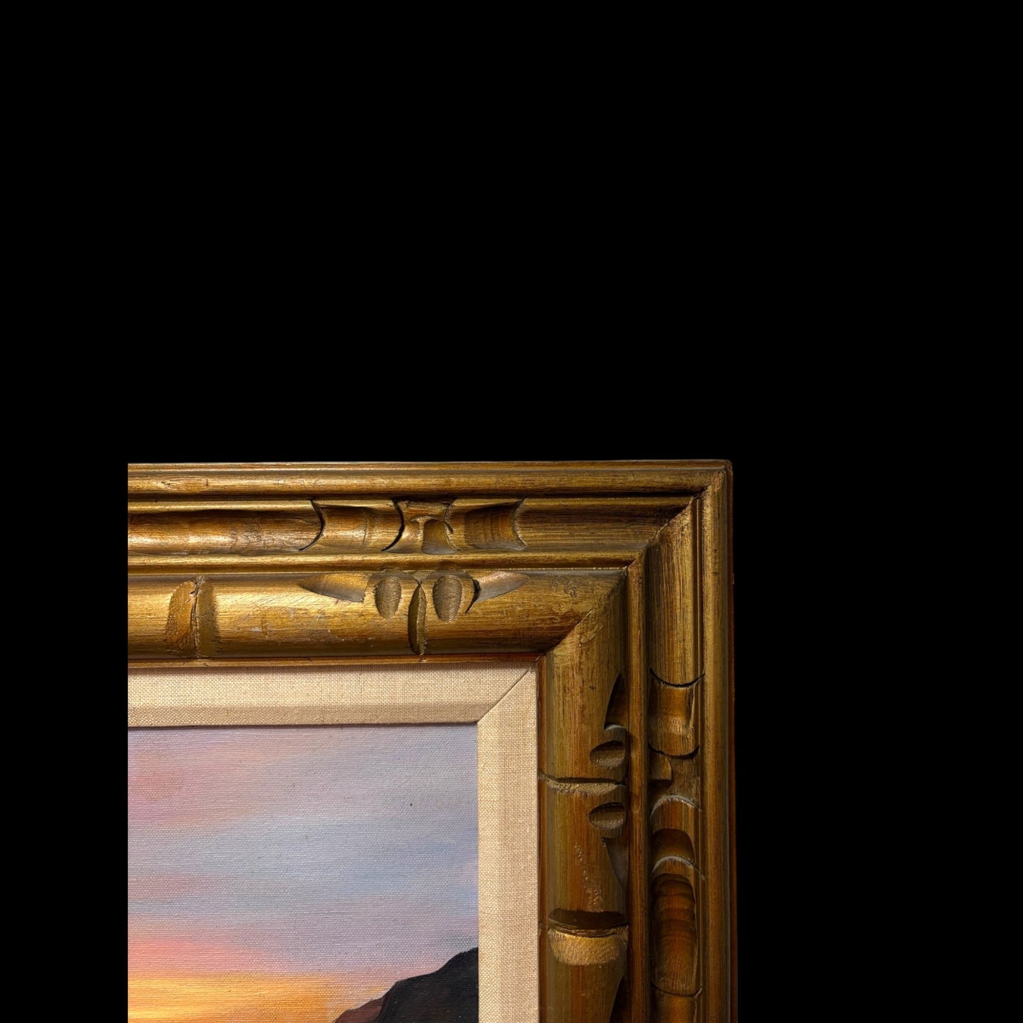 Roberts Signed Seascape Oil Painting - Sunset