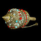 Tibetan Silver Prayer Wheel - Blue & Red Stones