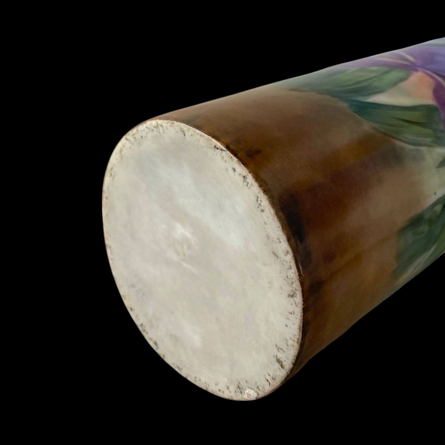 Art Deco Iris Flower Vase with Hand-Painted Botanical Detail