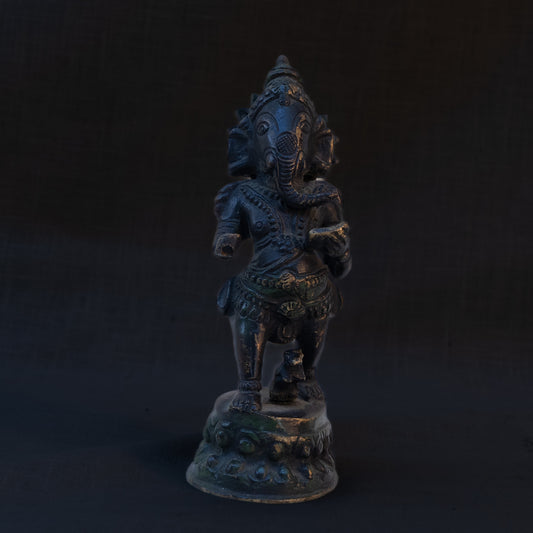 Bronze Standing Ganesha Statue - Hindu Deity
