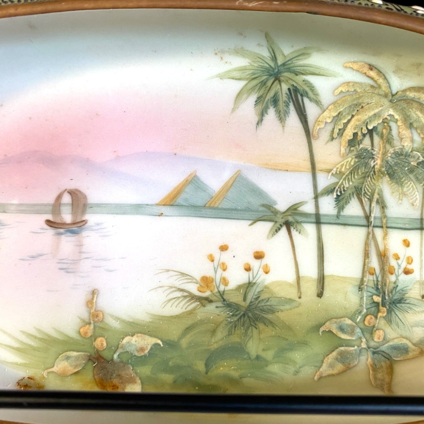 Nippon Vanity Set - Egyptian Scene Hand-Painted