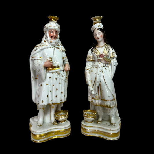 Antique Jacob Petit Porcelain Sultan & Sultana Perfume Bottles