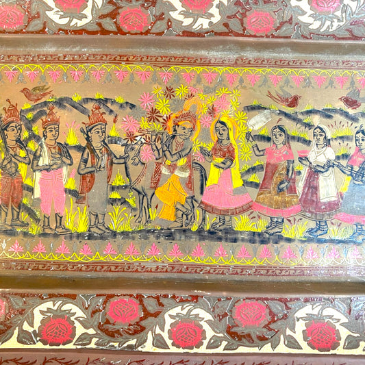 Midcentury Indian Wedding Scene Champagne Tray