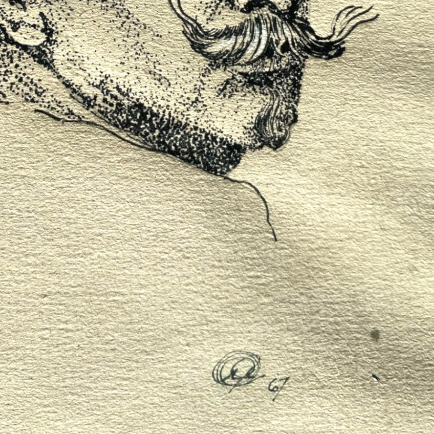 Midcentury Ink Drawing of Anthony van Dyke