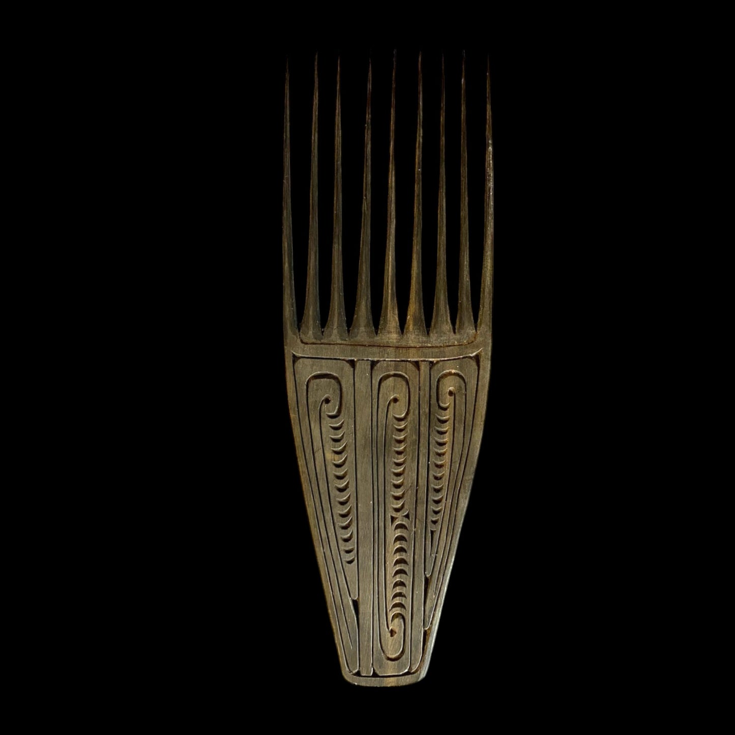 Handcrafted Pacific Islander Hair Comb - Tribal Art