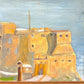 Midcentury Mediterranean Fortress Oil Painting