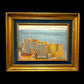 Midcentury Mediterranean Fortress Oil Painting