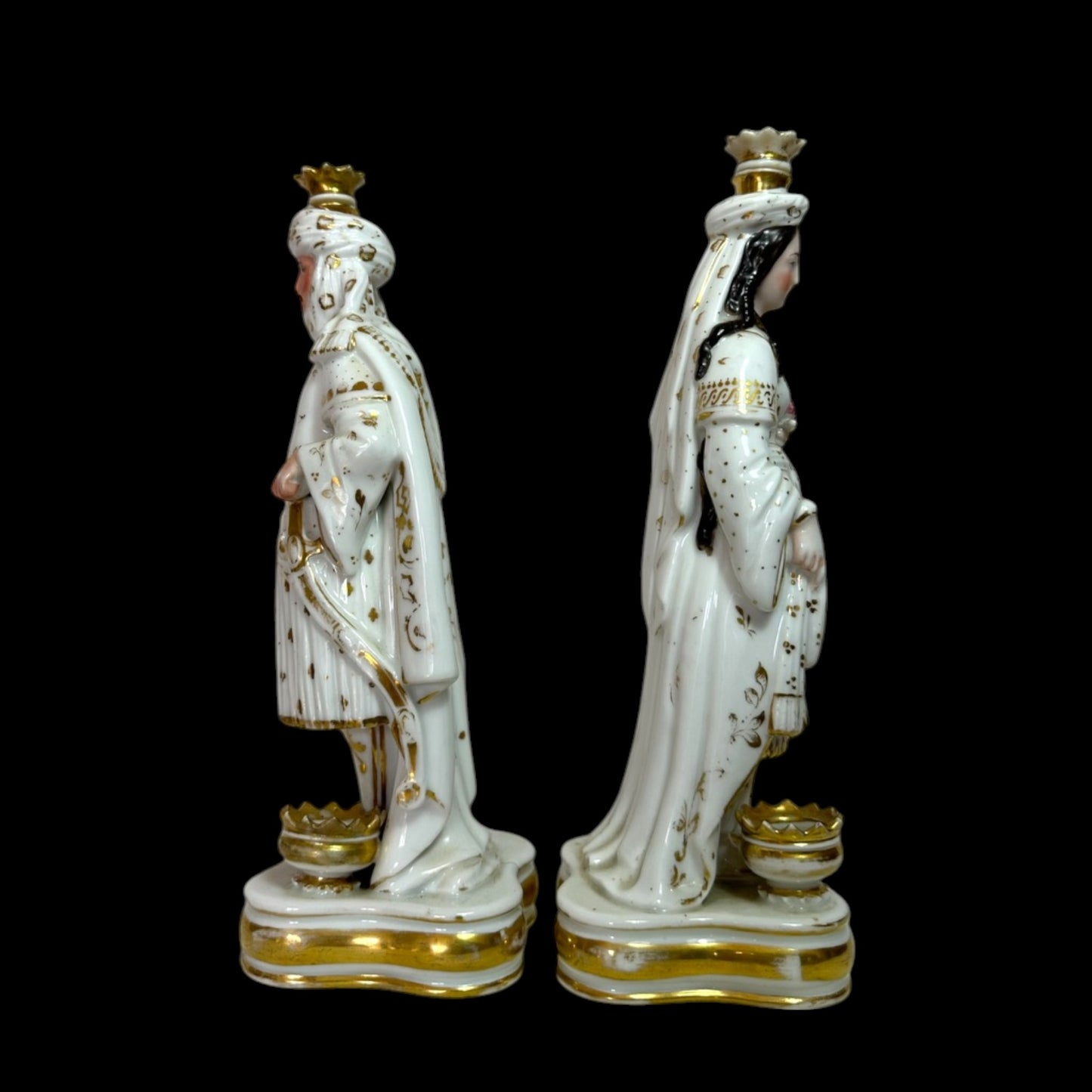 Antique Jacob Petit Porcelain Sultan & Sultana Perfume Bottles