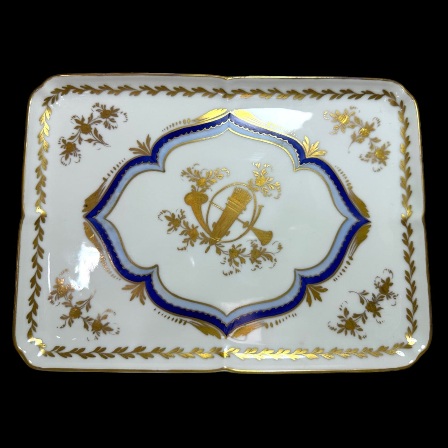 Giraud Limoges Gold Pot de Creme Set - 6 Cups & Tray