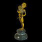 Bronze Statuette of Boy with Basket - Marble Base