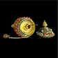 Tibetan Silver Prayer Wheel - Blue & Red Stones