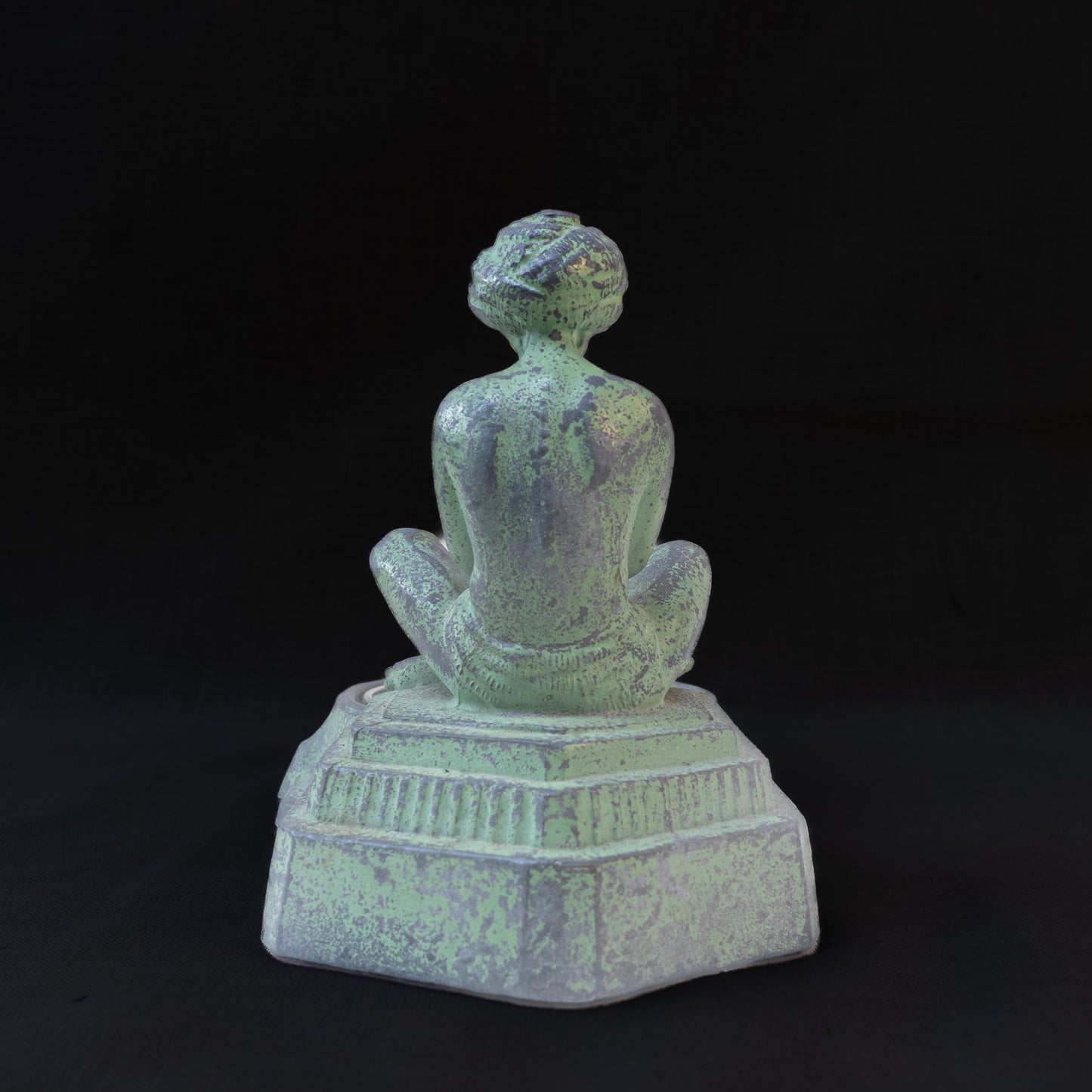 Austrian Cold-Painted Bronze Orientalist Ashtray with Seated Yogi