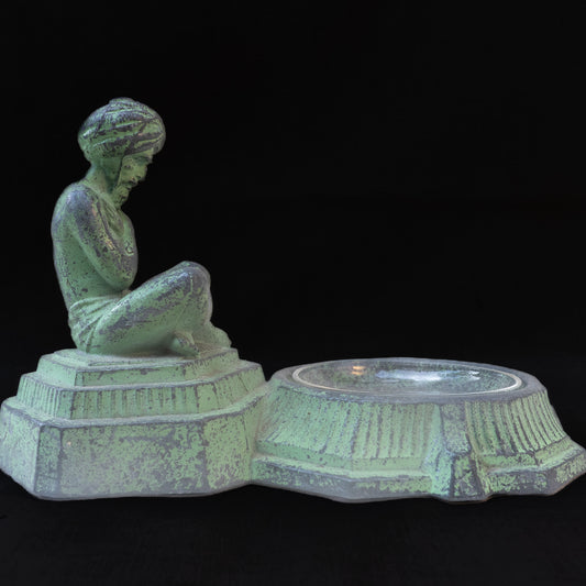 Austrian Cold-Painted Bronze Orientalist Ashtray with Seated Yogi