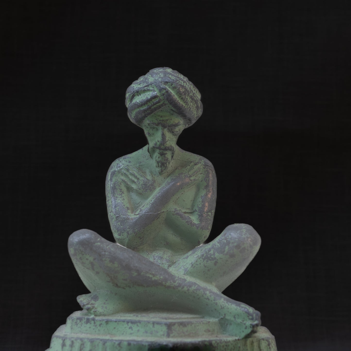 Austrian Cold-Painted Bronze Orientalist Ashtray with Seated Yogi