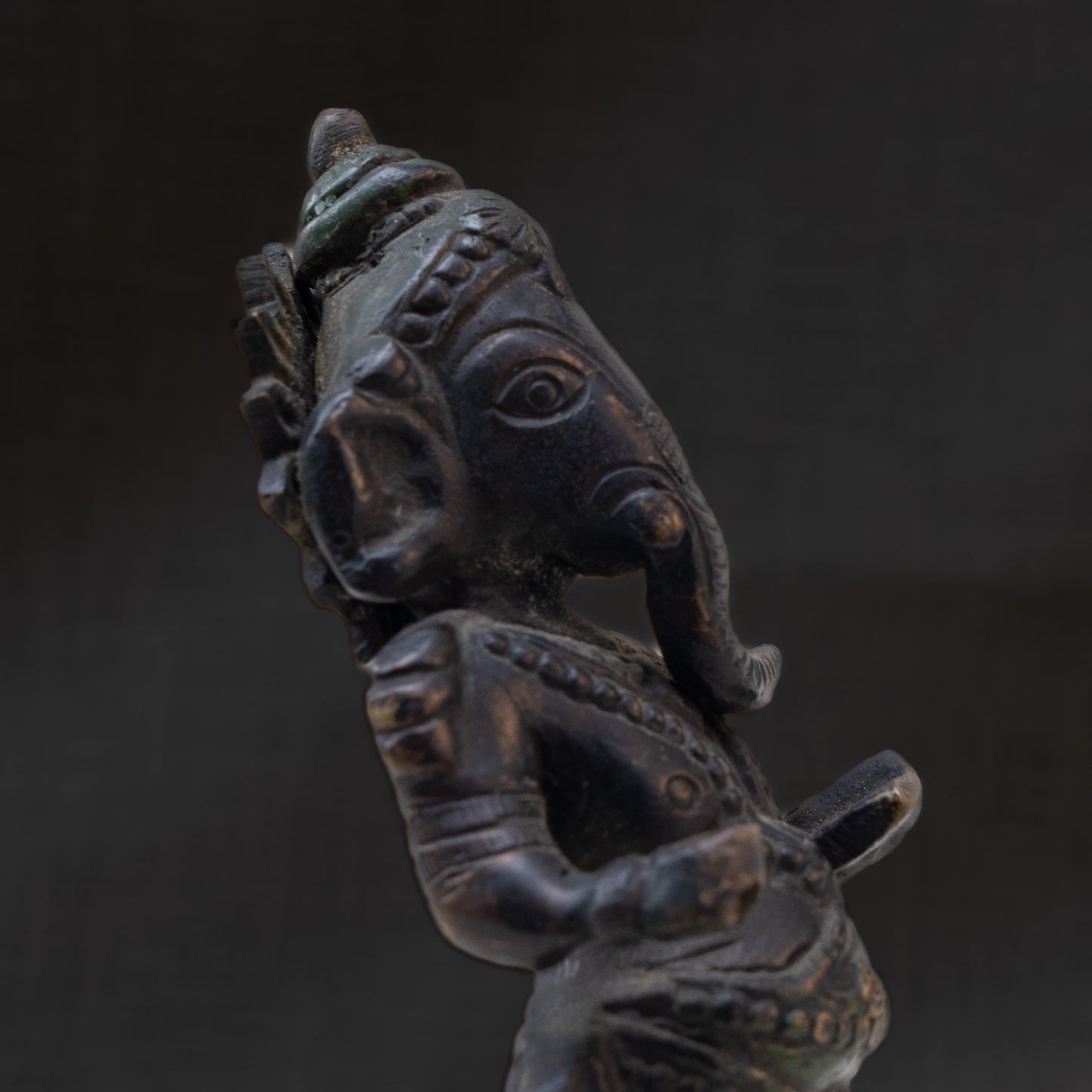 Bronze Standing Ganesha Statue - Hindu Deity