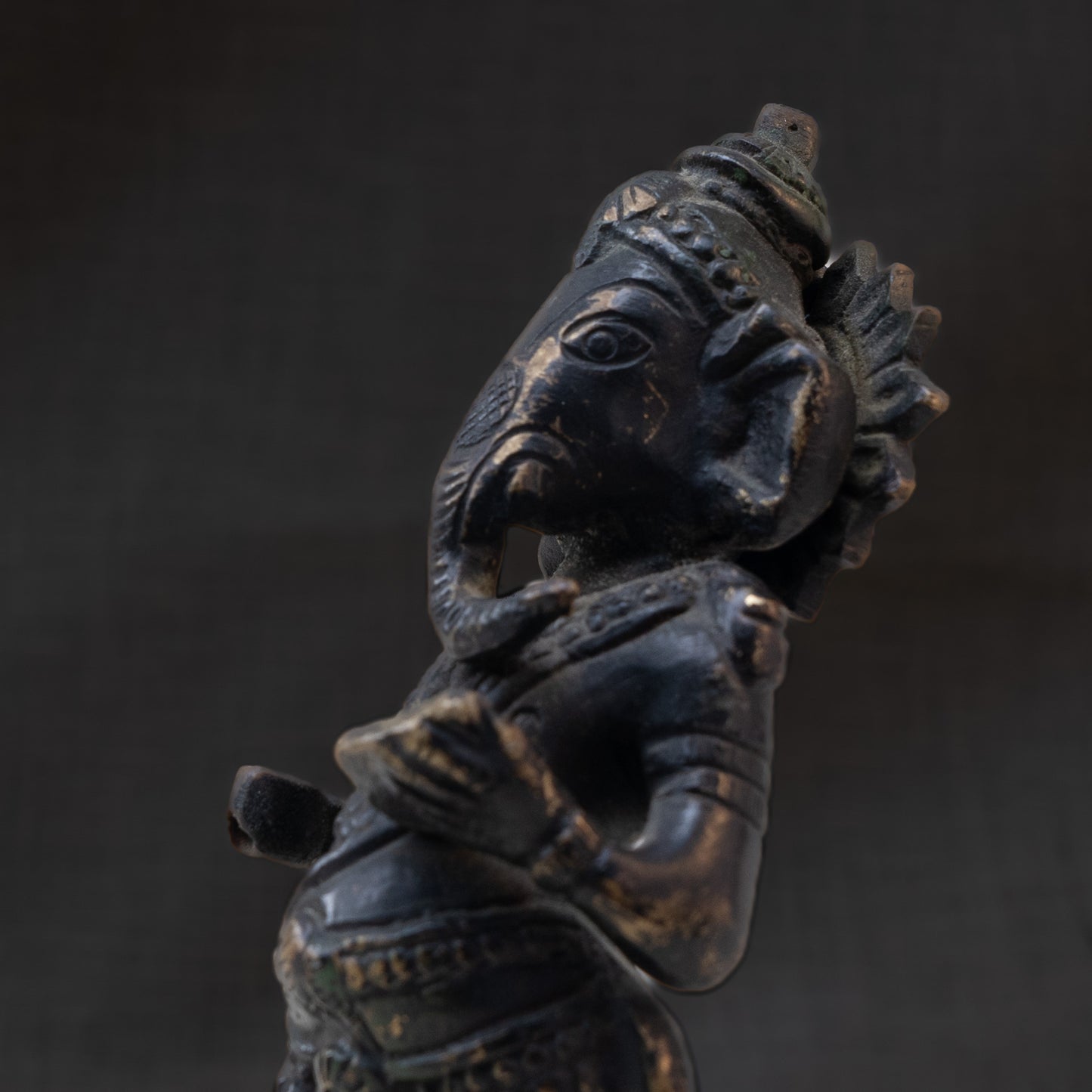 Bronze Standing Ganesha Statue - Hindu Deity