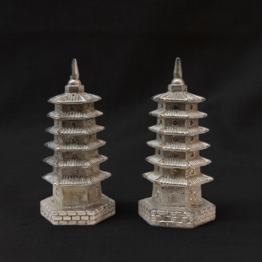 Mid-Century Chinese Pagoda-Form Salt and Pepper Shakers