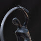 Art Deco Bronze Male Nude with Crescent  on Stepped Base