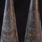 Pair of Egyptian Cairoware Vases with Silver and Copper Inlay