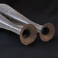 Pair of Egyptian Cairoware Vases with Silver and Copper Inlay