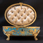 Antique 19th Century French Enamel Jewelry Box with Ormolu Detailing