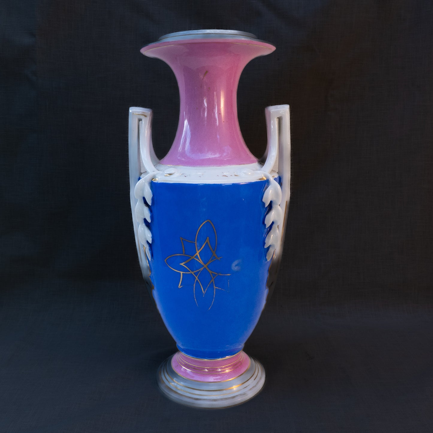 French Pink Floral Porcelain Veilleuse Vase
