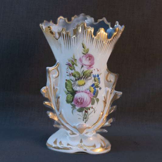 French Floral Porcelain Vase