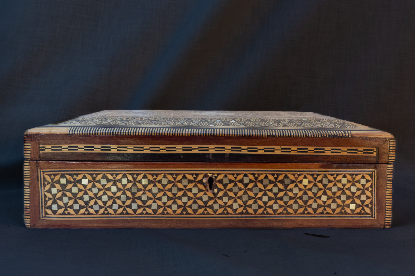 Syrian Mosaic Inlaid Box with Medallion, 1930s–40s
