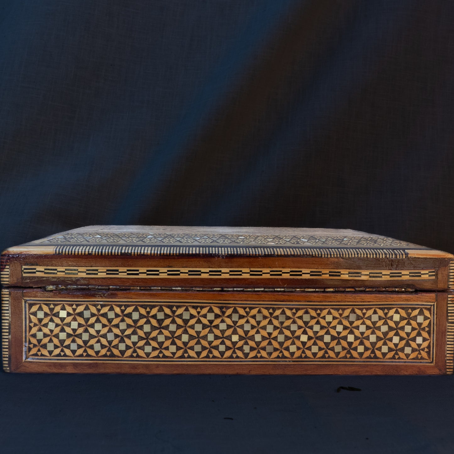 Syrian Mosaic Inlaid Box with Medallion, 1930s–40s