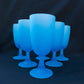 Set of Six Mid-Century Italian Opaline Goblets