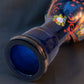 Cobalt Blue Hand-Blown Glass Hookah Base with Arabesque Motifs