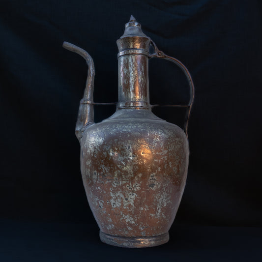 Ottoman Copper Pitcher Ewer with Domed Lid