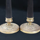 Pair of Empire Revival Gilt and Patinated Bronze Candlesticks
