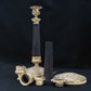 Pair of Empire Revival Gilt and Patinated Bronze Candlesticks