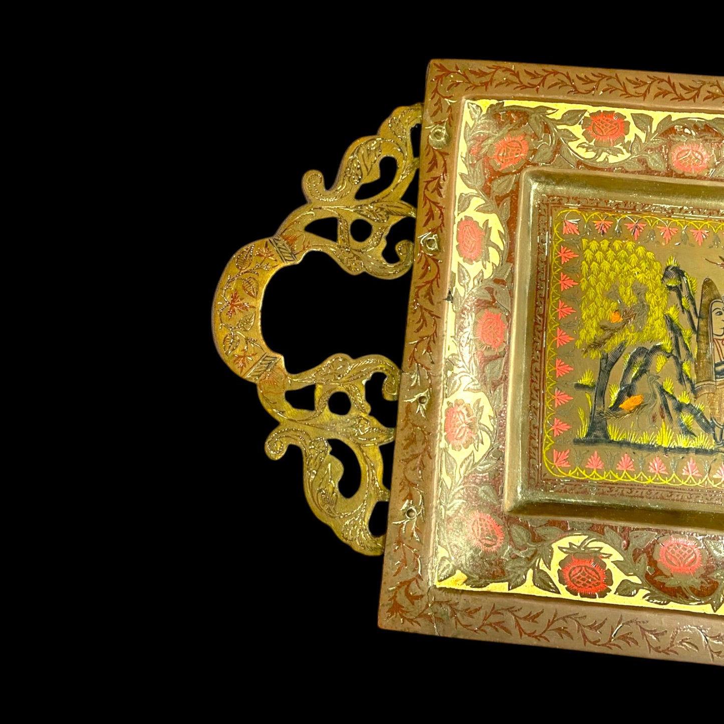 Midcentury Indian Wedding Scene Champagne Tray